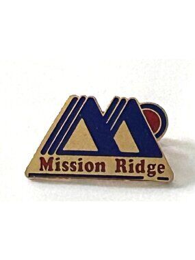 Mission Ridge Ski Resort Collectible Gold-Tone Enamel Lapel Pin
